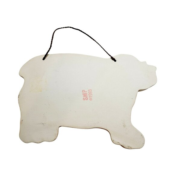 Smokey Mountain Pottery Dog Wall Hanging "Growing Old Is Not For Sissies" 1993 C - Picture 3 of 8